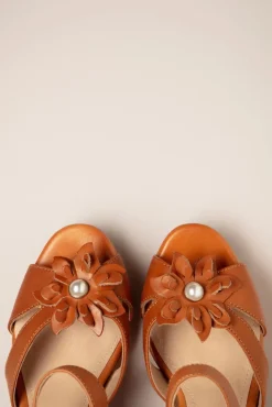 Daisy Leren Sandalen In Cognac