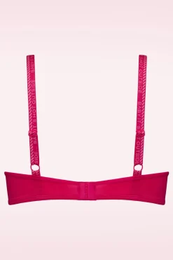 Dame De Paris Padded Balcony Bh In Azalea Rood