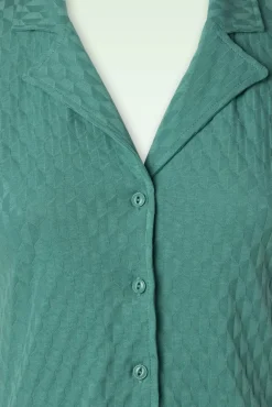 Dani Manelli Jacquard Blouse In Smoke Groen