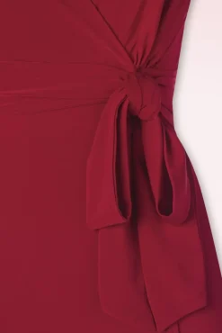 Darcy Pencil Jurk In Donkerrood