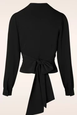 Darla Overslag Blouse In Zwart