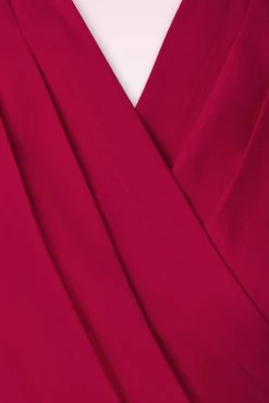 Darla Wikkelblouse Met Korte Mouwen In Rood