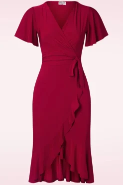 Desiree Pencil Jurk In Rood