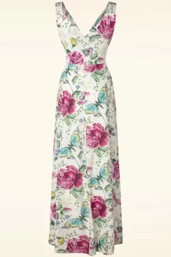 Deveny Floral Maxi Jurk In Gebroken Wit