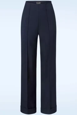 Diadora Wijde Pantalon In Marineblauw