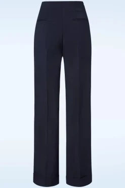 Diadora Wijde Pantalon In Marineblauw