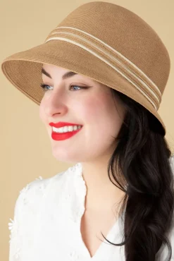 Diana Straw Cloche Hoed In Zand