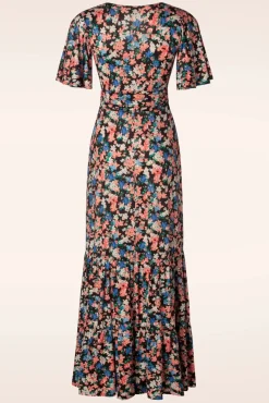 Ditsy Maxi Jurk In Zwart