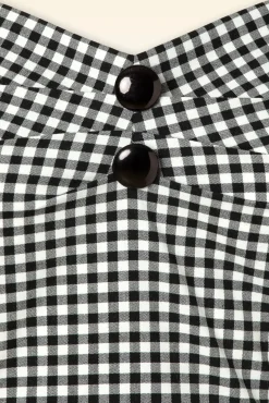 Dolores Gingham Top In Zwart En Wit