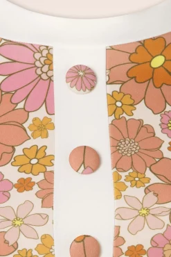 Donna Bloemen Jurk In Roze En Orange