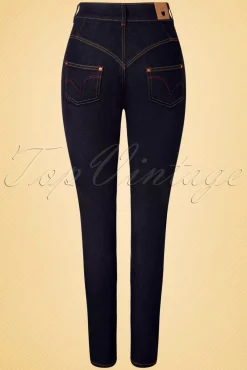 Doris Skinny Jeans In Donkerblauw