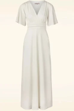 Eleanor Glitter Maxi Jurk In Egret