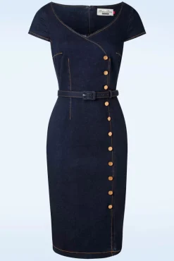 Eliose Pencil Jurk In Blauw