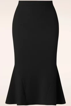 Ellie Crepe Pencil Rok In Zwart