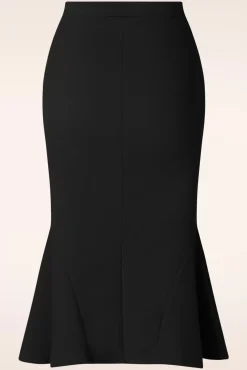 Ellie Crepe Pencil Rok In Zwart