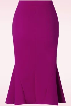 Ellie Crepe Pencil Rok In Amaranth