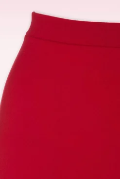 Ellie Crepe Pencil Rok In Rood