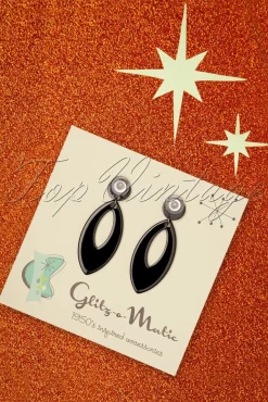 Ellips Oorbellen In Zwart