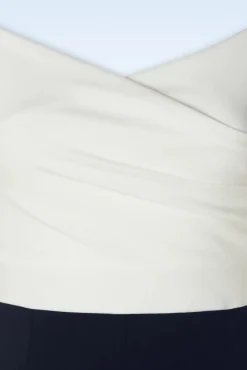 Eloise Jumpsuit In Ivoor En Marineblauw