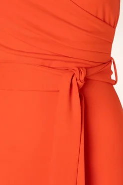 Evie Pencil Jurk In Oranje