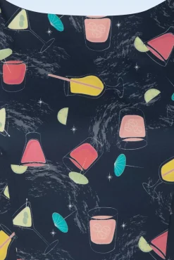 Exclusief Bij Topvintage ~ Adriana Cocktails Mouwloze Penciljurk In Donkerblauw