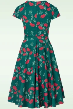 Exclusief Bij Topvintage ~ Olivia Swingjurk Met Korte Mouwen In Blauwgroen
