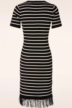 Ezra Midi Jurk In Zwart En Wit