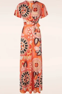 Feline Groovy Maxi Jurk In Oranje