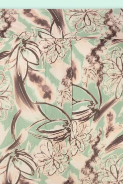 Fiora Floral Broek In Zacht Groen