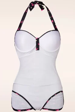 Flamingo Badpak In Zwart En Roze