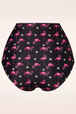 Flamingo High Waist Bikinibroekje In Zwart En Roze