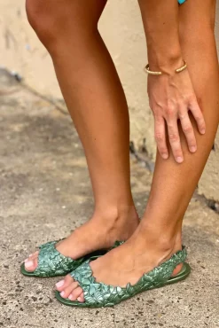 Flexi Butterfly Flipflop Sandaaltjes In Glossy Groen