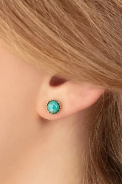 Flower Fan Oorbellen In Goud En Groene Onyx