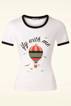 Fly With Me T-Shirt In Gebroken Wit