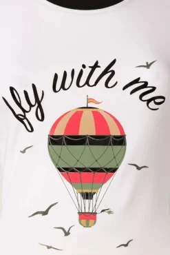 Fly With Me T-Shirt In Gebroken Wit