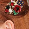 Freda Flower Cluster Haarclip En Broche In Goud En Multi