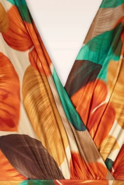 Freya Maxi Jurk Met Bladprint In Ornaje