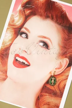 Frida Oorbellen In Antiekgoud En Groen