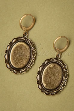 Frida Oorbellen In Antiekgoud En Groen