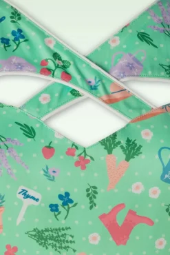 Garden Criss Cross Flare Jurk In Groen