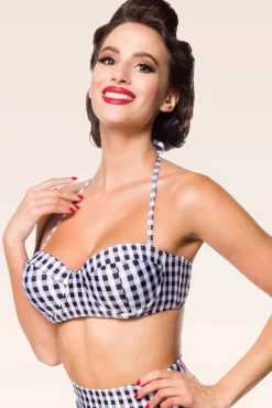 Gigi Gingham Bikinitop In Zwart En Wit