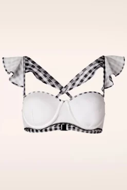 Gigi Gingham Bikinitop In Zwart En Wit