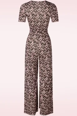 Gina Geo Print Jumpsuit In Bruin