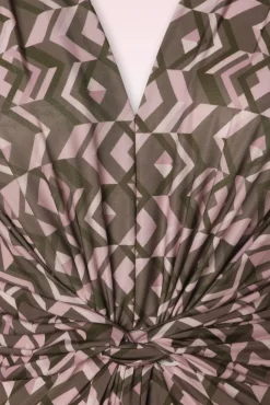 Gina Geo Print Jumpsuit In Bruin