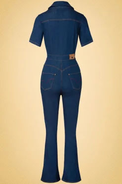 Gloria Lee Jumpsuit In Denimblauw
