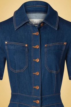 Gloria Lee Jumpsuit In Denimblauw