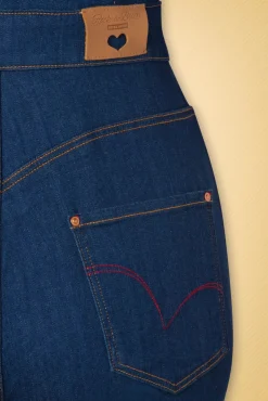 Gloria Lee Jumpsuit In Denimblauw