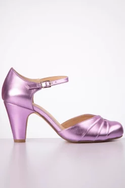 Goldie Mary Jane Pumps In Paars Metallic
