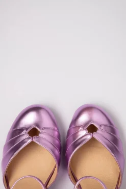 Goldie Mary Jane Pumps In Paars Metallic