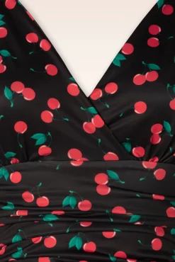 Grecian Cherry Jurk In Zwart